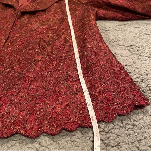 Lafayette 148 100% Silk Blazer W/ Lace Overlay Size 10 Woman’s Evening Wear - Picture 11 of 13